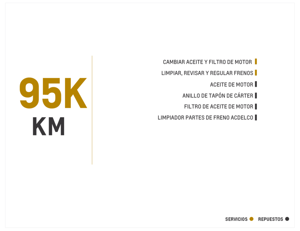 Chevrolet N300 mantenimiento preventivo 95000 kilómetros