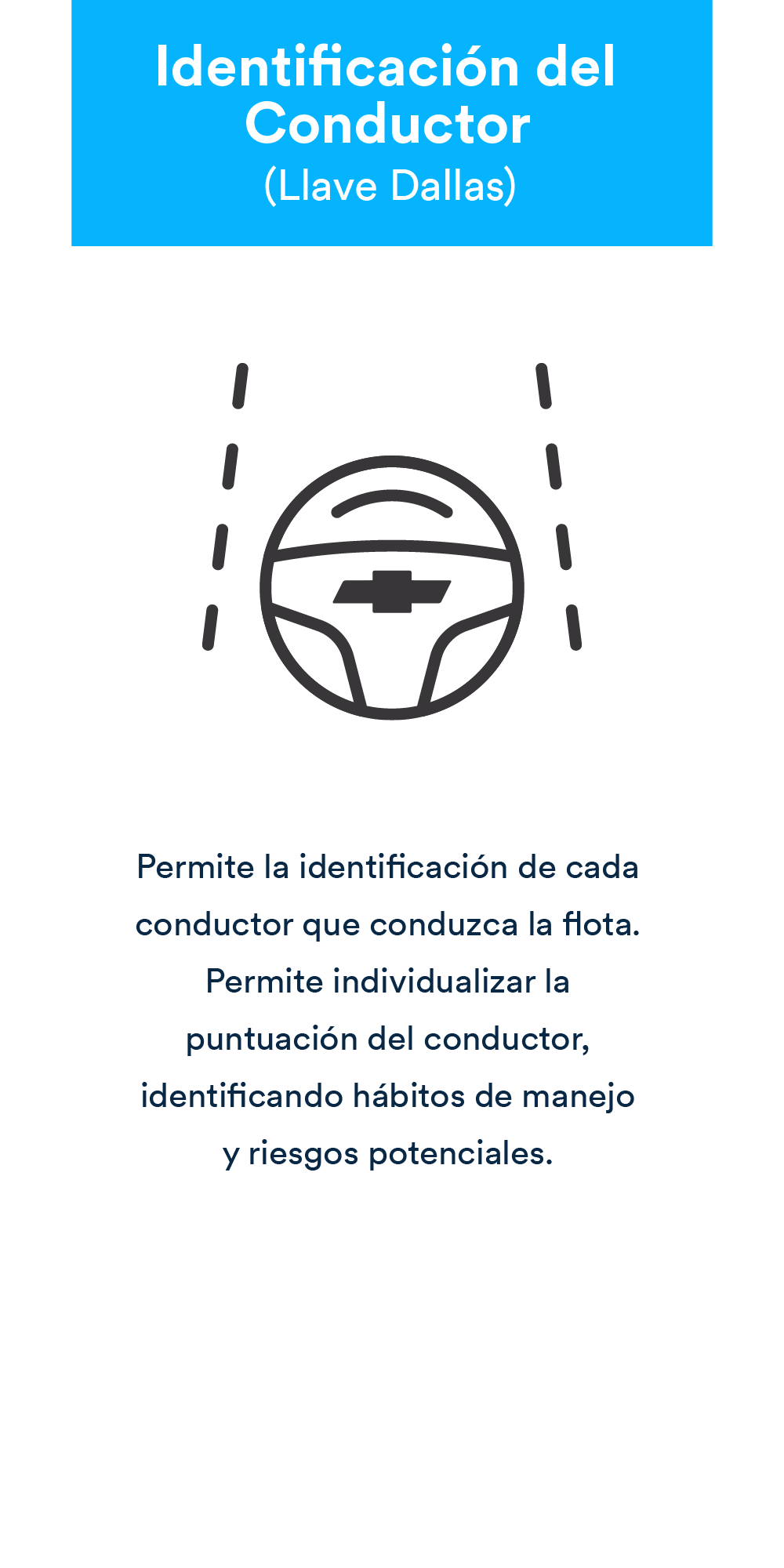 Identificador del conductor, accesorio del servicio Chevrolet OnStar para empresas